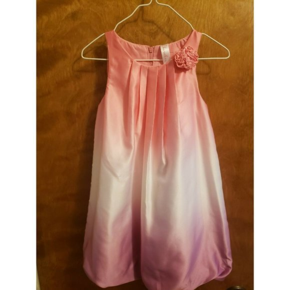 Pink to Purple Gradient Shortsleeve Balloon Dress Size 4T